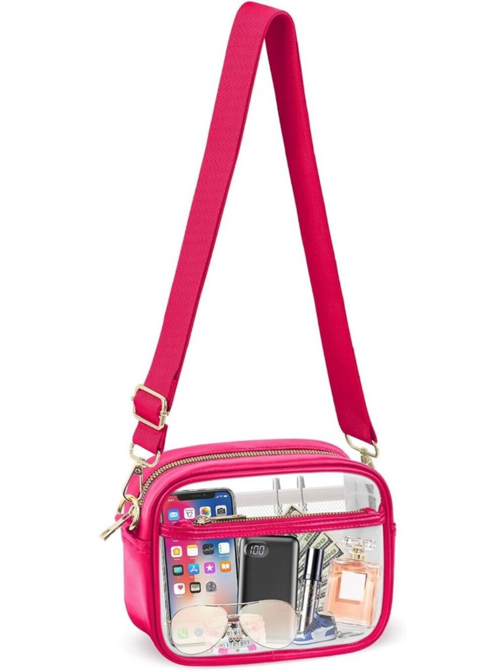 Clear Crossbody Bag - Stadium Approved Purse for Concerts, Sports & Festivals